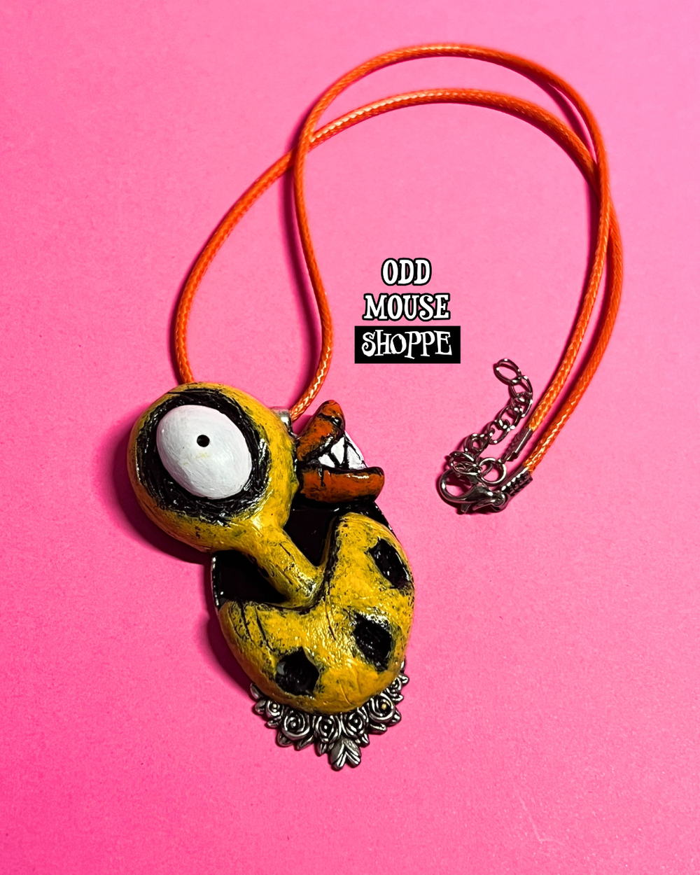Evil Toy Duck Necklace Orange